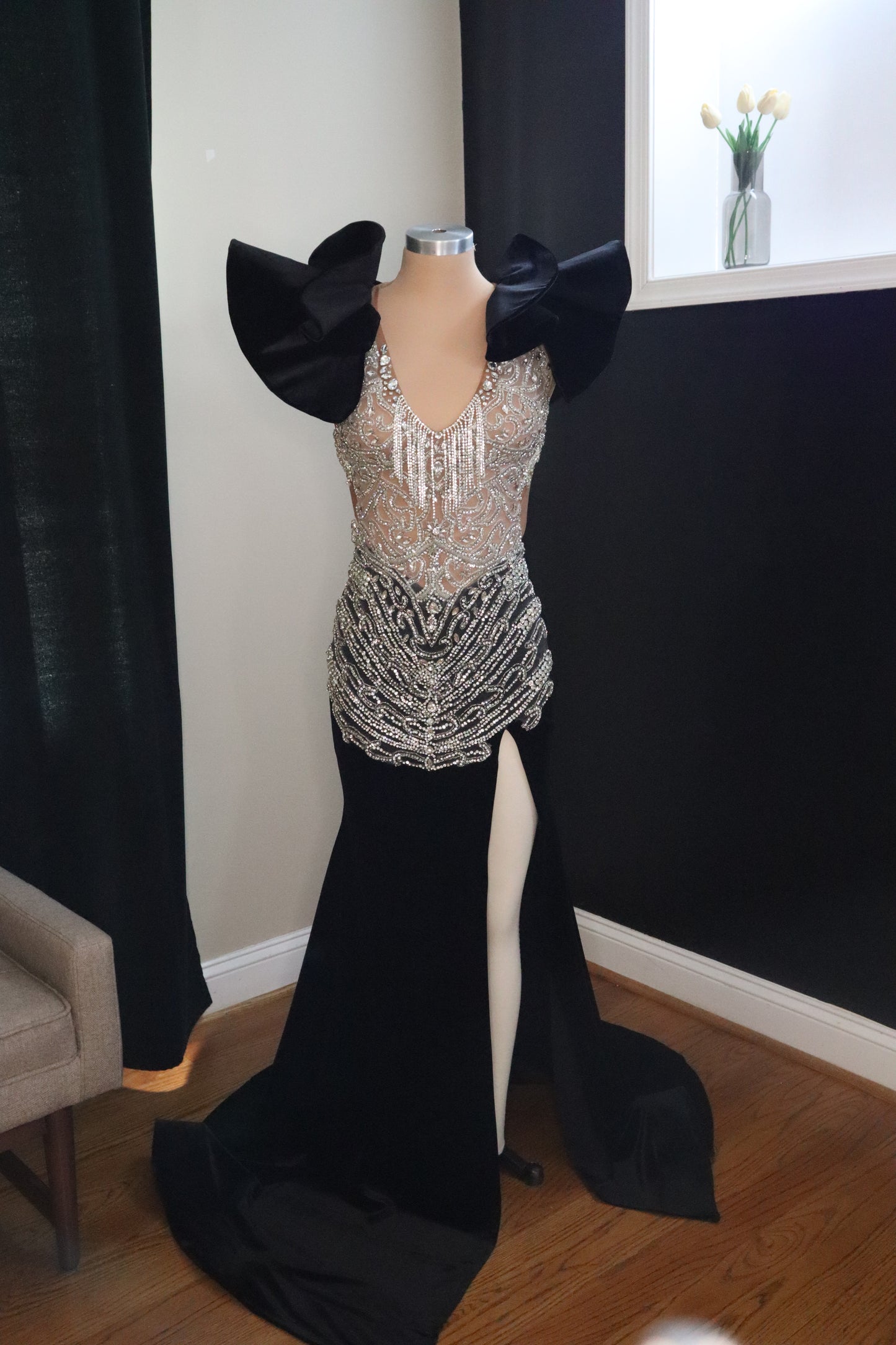 BLACK VELVET GOWN